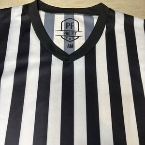 Pro Fit Referee Shirt Adult Medium Black White Striped Referee — Or Halloween